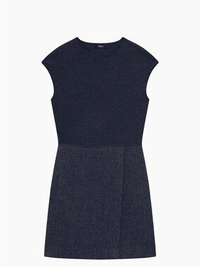 Theory Plus Knit & Tweed Combo Dress